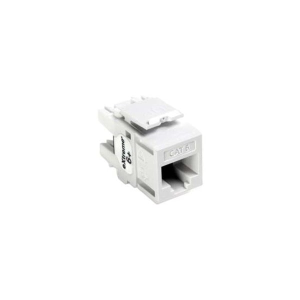 Leviton 1-Port Mod Jack 110 8W8P Utp, T568A/B Cat6 Quickport, Extreme 6+ White 61110-RW6 - main