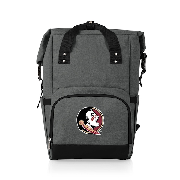 Picnic Time Family Of Brands NCAA Florida State Seminoles On The Go Roll-Top Backpack CoolerHeathered Gray 616-00-105-176-0 - main
