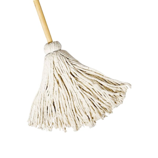 Powerclean Yacht Mop #12, Cotton, 8.1 oz, Includes Wood Handle YMWH12 - main