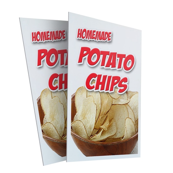 Signmission Homemade Potato Chips, Plastic Signs Only 24 Inch x 36 Inch, Corrugated Plastic, 2PK CSB-2436-2PACK-Homemade Potato Chips - main