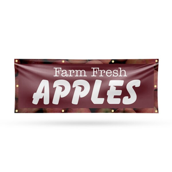 Signmission Farm Fresh Apples, 36 Inch x 96 Inch, Vinyl Banner B-96-30572 - main