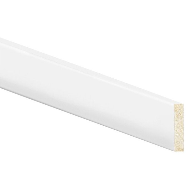 Inteplast Building Products Modern Baseboard Moulding, 8 ft L, 212 in W, 12 in Thick, Polystyrene, Crystal White 50250800032 - main