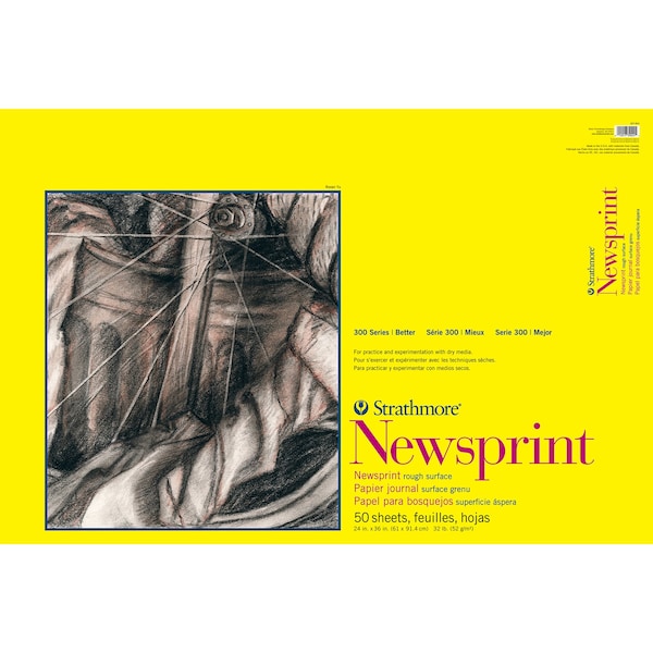 Strathmore 300 Series Newsprint Pad, Tape Binding, 50 Sheet, 24x36 inch P307-824-1 - main