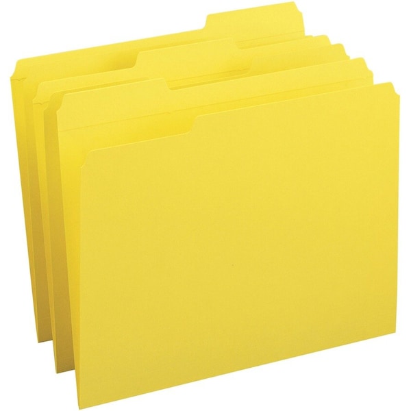 Business Source File Folder, Yellow, Paperboard, PK100 BSN03173 - main