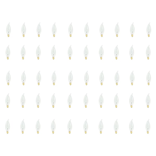 Bulbrite Incandescent CA10 Candelabra Screw Base E12 Light Bulb, 40W, Clear, 50PK 861060 - main