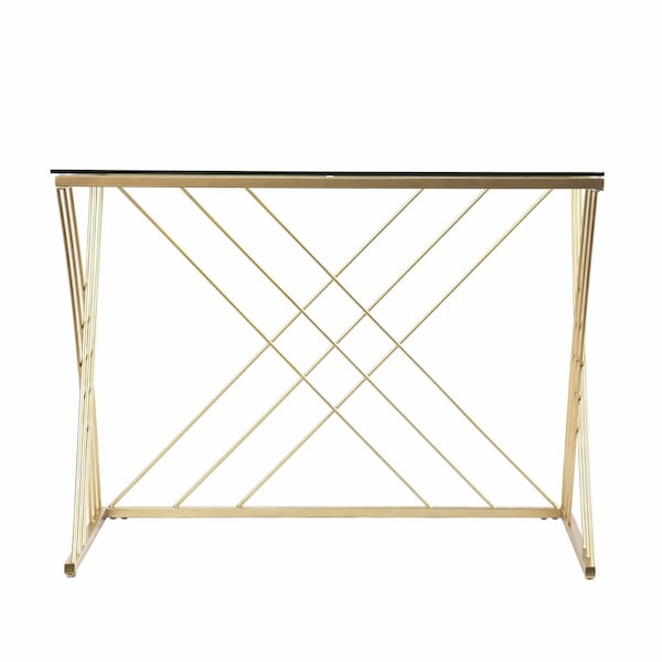 Homeroots 40" Clear and Gold Glass Writing Desk 402046 - main