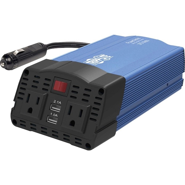 Eaton Tripp Lite Series 375W PowerVerter Ultra-Compact Car Inverter with 2 AC Outlets, 2 USB PV375USB - main