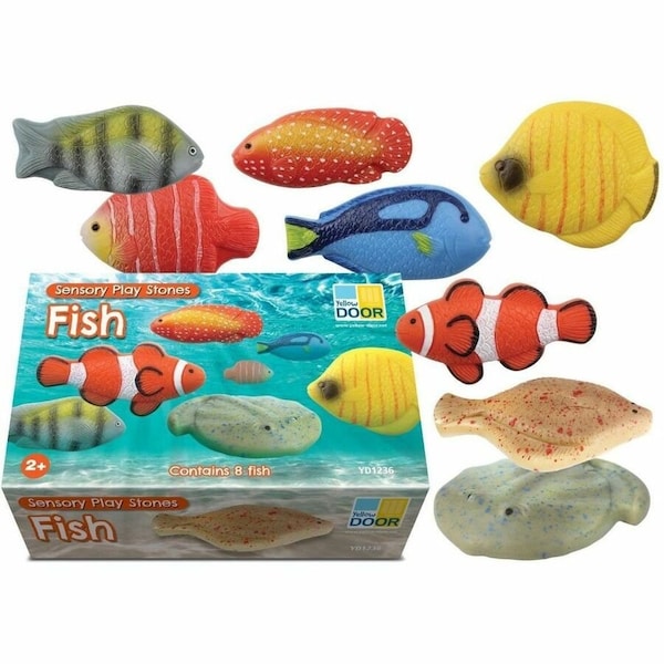 Yellow Door Sensory Play Stones, Fish, 8-Piece Set YD1236 - main