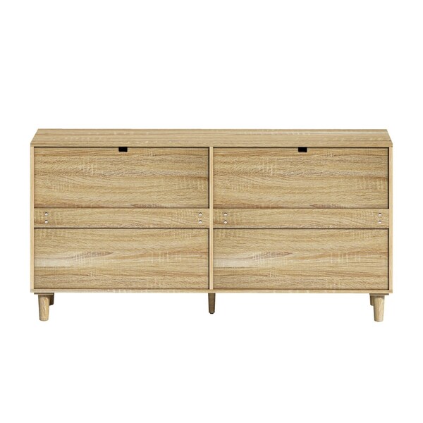 Homeroots 59" Brown Wood Accent Cabinet With Six Drawers 716337 - main