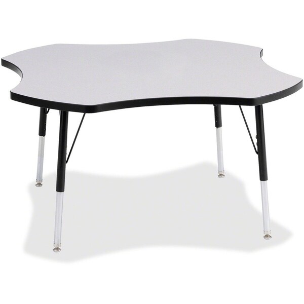 Jonti-Craft Berries Four Leaf Activity Table, A-height, Freckled Gray/Black/Black 6453JCA180 - main