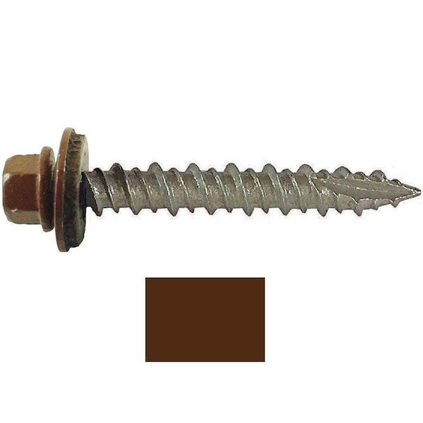 Hillman LB 10 x 1 in. Metal to Wood Self-Drilling Roofing Screws, Koko Brown 250493 - main