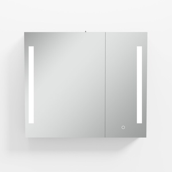 Homeroots 26" Black Lighted Metal Framed Mirror Set 565345 - main