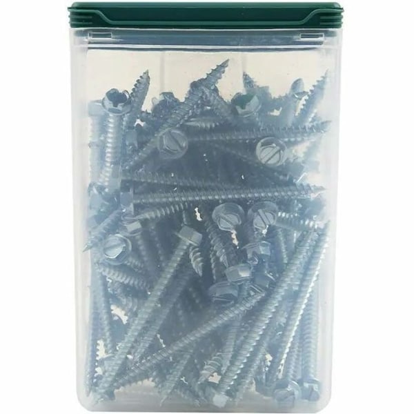 Dottie Sheet Metal Screw, #8 x 2 in, Zinc Plated Steel Flange Hex Head Slotted Drive, 100 PK SP82 - main