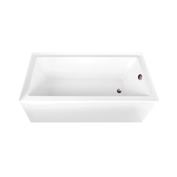 Kingston Brass 66-Inch Acrylic Rectangular 3-Wall Alcove Tub Combo w/ Waste and Overflow Drain, Right Hand Drain CVTAP663222R5 - main