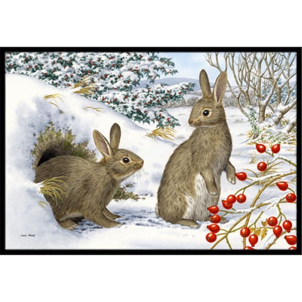 Carolines Treasures ASA2181JMAT Winter Rabbits Indoor or Outdoor Mat, 24 x 36 ASA2181JMAT - main