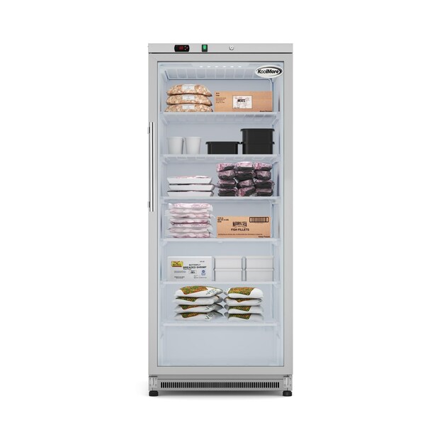 Koolmore 21 Cu. Ft. Commercial Freezer with Glass Door in Stainless Steel - Manual Defrost KM-FMD20SGD KM-FMD20SGD - main