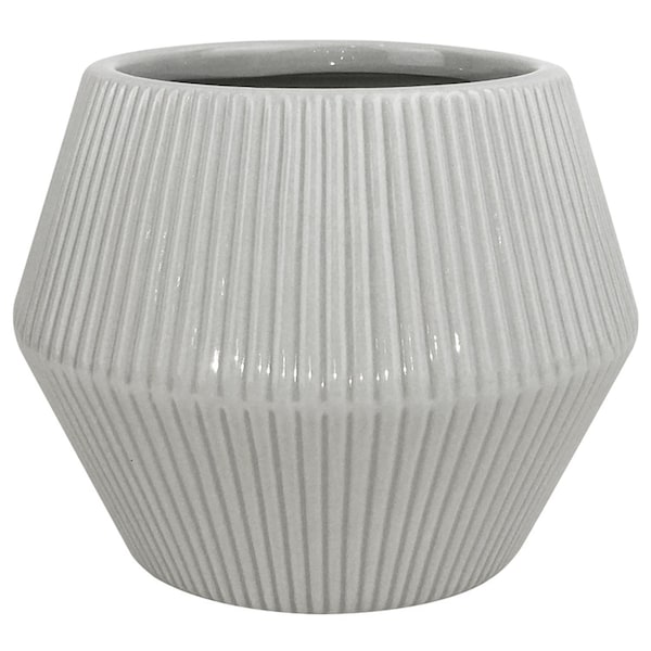 Trendspot Trendspot Rena 6.5 in. H X 8 in. W X 8 in. D X 8 in. D Ceramic Planter Gray CR01474N-08H - main