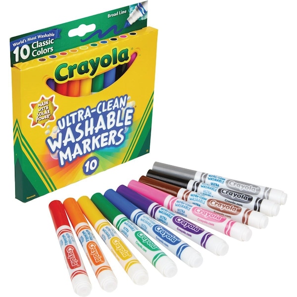 Crayola Assorted Color Broad Line Ultra-Clean Washable Max Markers, 10-Count 58-7851 - main