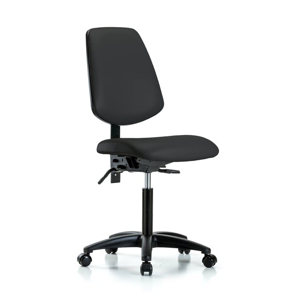Blue Ridge Ergonomics Medium Bench Chair No Arms, 22" to 29" Height, Vinyl, Black BR-VMBCH-MB-RG-T1-A0-NF-RC-8540 - main