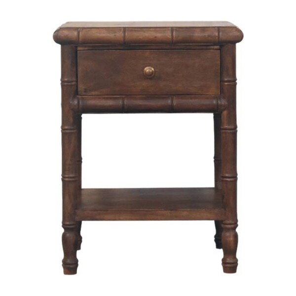 Homeroots 24" Brown Solid Wood Two Drawer Nightstand 701730 - main