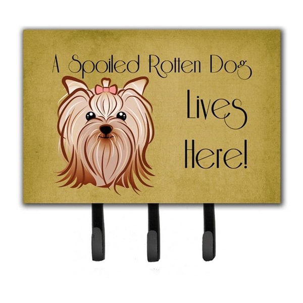 Carolines Treasures Yorkie Yorkishire Terrier Spoiled Dog Lives Here Leash and Key Holder BB1452TH68 - main
