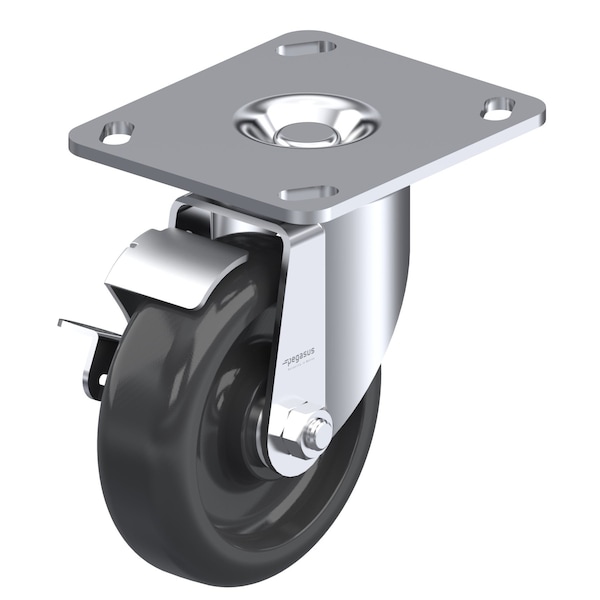 Pegasus Cstr, Swvl Plt, Blck Polyprpyl, 200 lb., Brk P12S-PB030D-P3-WB - main