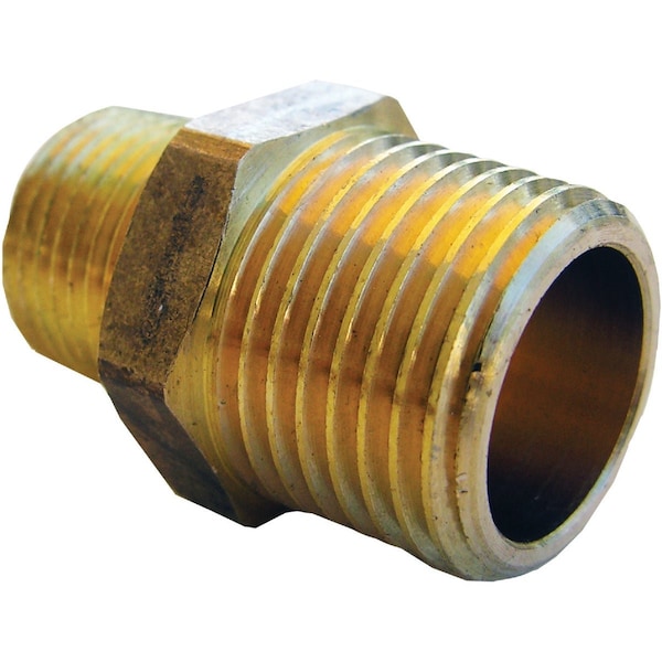 Westlake Pipe & Fittings 3/4'' MPTx1/2'' MPT Brass Hex Nipple 17-8753 - main