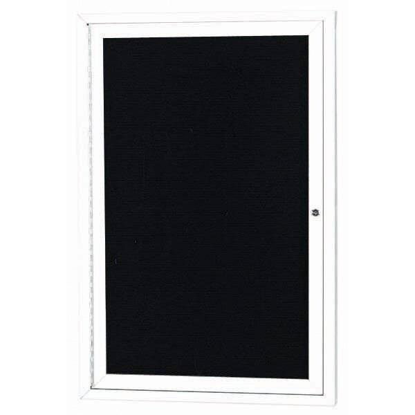 Aarco Enclosed Letter Board Directory w/ Powder Coated WhiteAluminum Frame, 24''Hx18''W, 1 Door ADC2418W - main