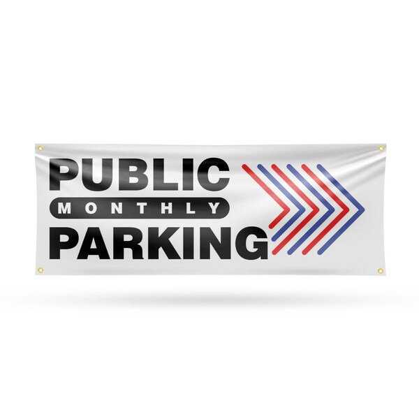 Signmission Public Monthly Parking Right, 18 Inch x 48 Inch, Vinyl Banner B-30820 - main