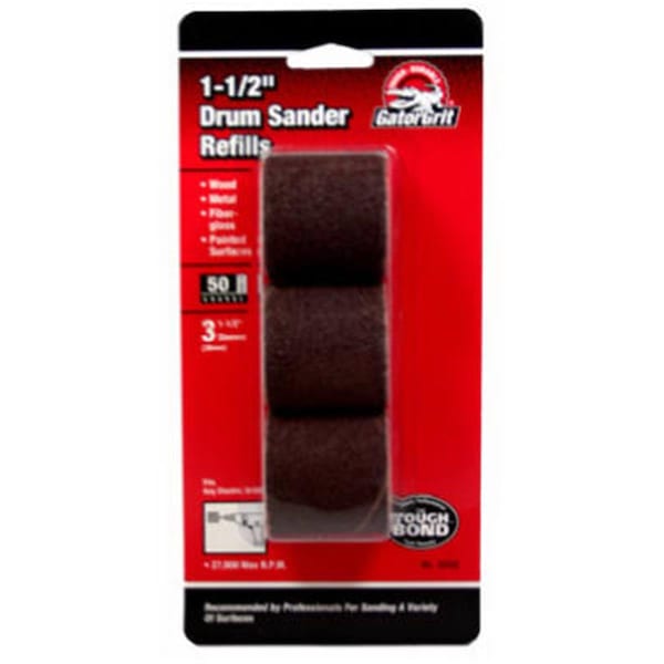 Gator Finishing 6088 1.5 x 1.5 in. Coarse Drum Sander Resin Cloth Abrasive Sleeve, 3PK 114629 - main