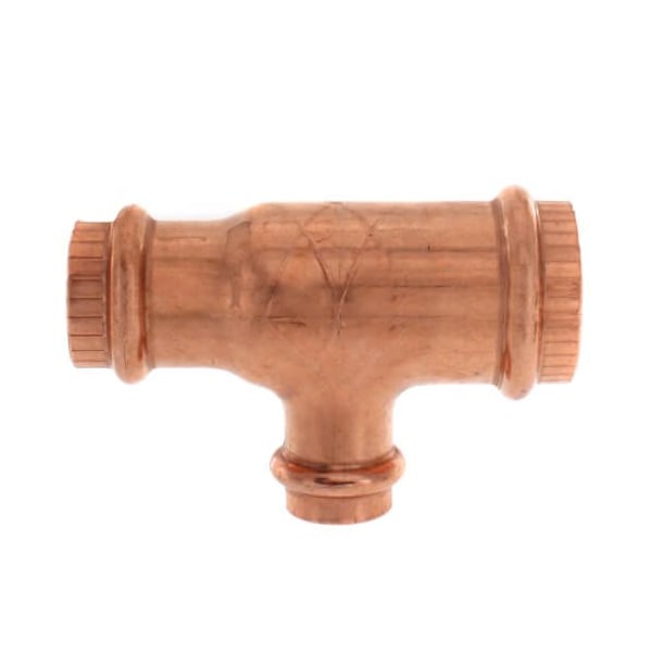 Viega ProPress tee P1 1 P2 0.75 P3 0.5 copper 77417 - main