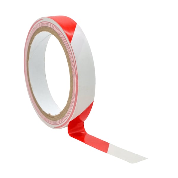 Wod Tape Laminated PVC, Red/White, 1 inch (24mm) W., 9 mil Thickness, 48 PK WOD VSWT189L-PC-01000-48-18-RW - main