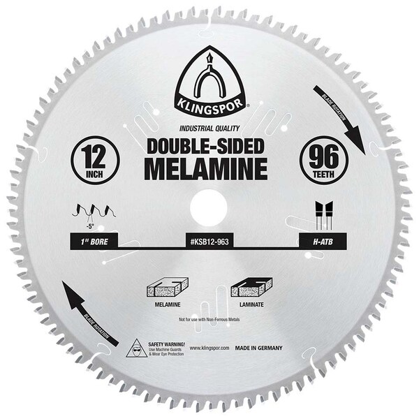 Klingspor 12" 96-Tooth Double-Sided Melamine Saw Blade KSB12-963 - main