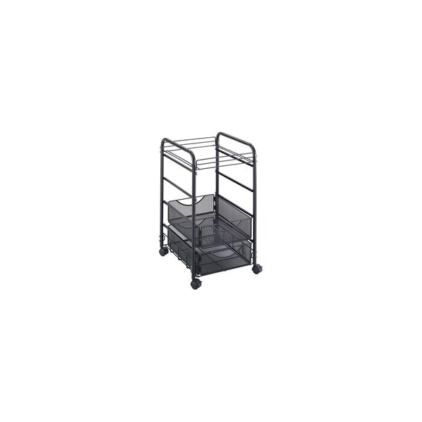 Safco Onyx Mesh Open Mobile File, Two-Drawers, 15.75w x 17d x 27h, Black 5215BL - main