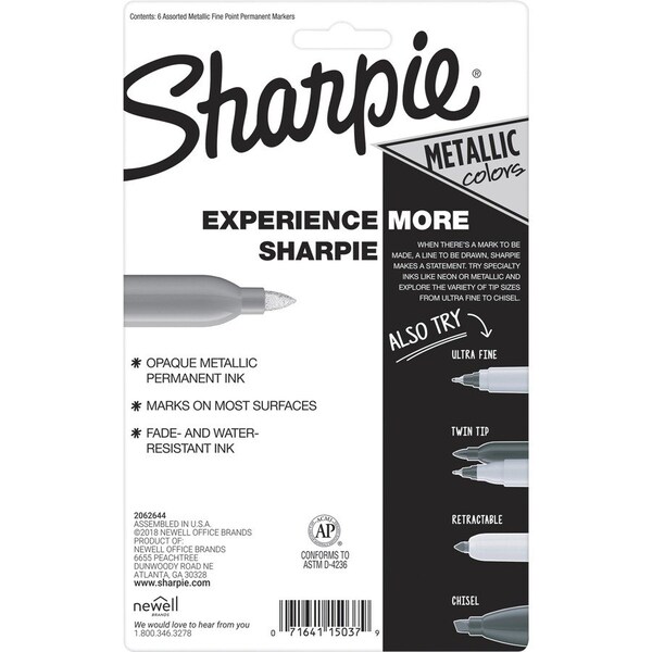 Newell Brands Permanent Marker, Capped, Single Tip, PK6 SAN2029678 - main