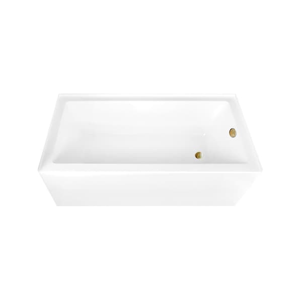 Kingston Brass 66-Inch Acrylic Rectangular 3-Wall Alcove Tub Combo w/ Waste and Overflow Drain, Right Hand Drain CVTAP663222R7 - main