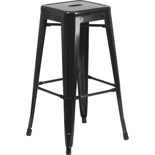 Flash Furniture 30" High Backless Black Square Metal Barstool CH-31320-30-BK-GG - main