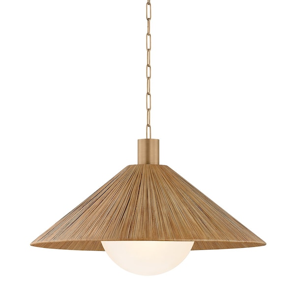 Troy Lighting Woodside 1 Light Pendant, Patina Brass, 32 In x 18.5 In F1432-PBR - main