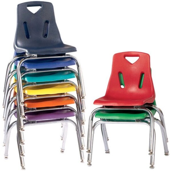 Jonti-Craft Berries Stacking Chairs with Chrome-Plated Legs, 16 in. Ht, Set of 6, Teal 8146JC6005 - main