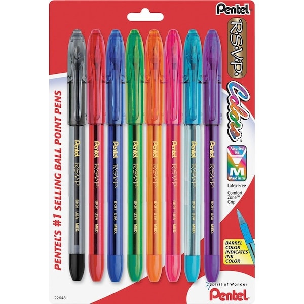 Pentel Pen Set, Assorted, Plastic, PK2 PENBK91CRBP8M - main