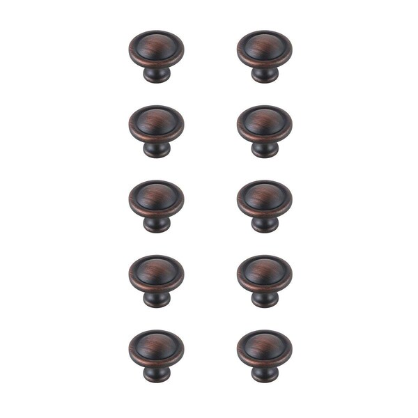 Plaza 1.2 in. Garlande Oil-Rubbed Bronze Mushroom Knob, Set of 10 PL2960305 - main