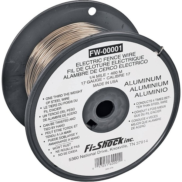 Zareba Fi-Shock Fence Wire, 17 ga Wire, Aluminum Conductor, 1/4 mile L FW-00001T - main