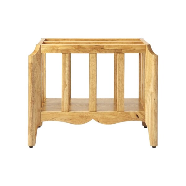 Homeroots 21" Natural Solid Wood Magazine Holder 389458 - main