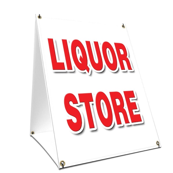 Signmission Liquor Store, 24 Inch x 18 Inch A-frame Yard Sign, Plastic Sign SBC-1824-Liquor Store - main