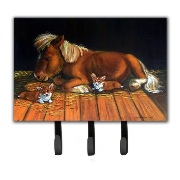 Carolines Treasures Corgi Snuggles The Pony Leash and Key Holder 7323TH68 - main