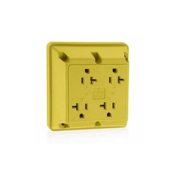 Leviton Straight Blade Receptacle, 5-20R, 20 A, 125V AC, 2 Pole, 3 Wire, Surface Mount, Grounded 21254-Y - main