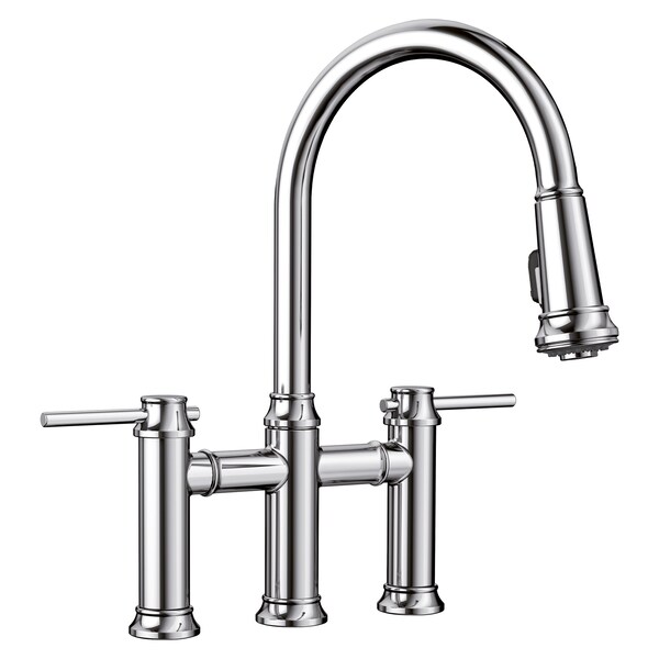 Blanco Empressa Bridge Faucet Pull Down 1.5 gpm, Chrome 442504 - main