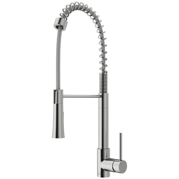 Vigo Laurelton Single Handle Pull-Down Sprayer Kitchen Faucet in Stainless Steel VG02032ST - main