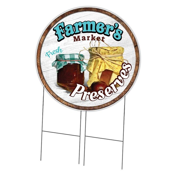 Signmission Farmers Market Preserves Double Sided Corrugated Plastic Circle Yard Sign, C-36-CIR-DS-WS-Preserves C-36-CIR-DS-WS-Preserves - main