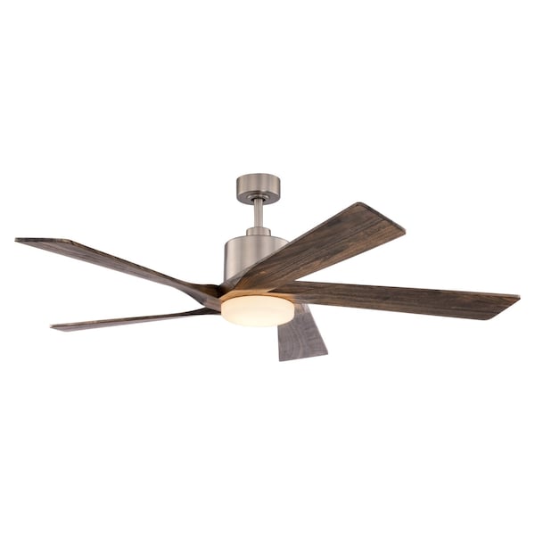 Vaxcel Wedgewood, 60 in, Satin Nickel Ceiling Fan, Walnut Blades, LED, Remote, DC Motor F0134 - main